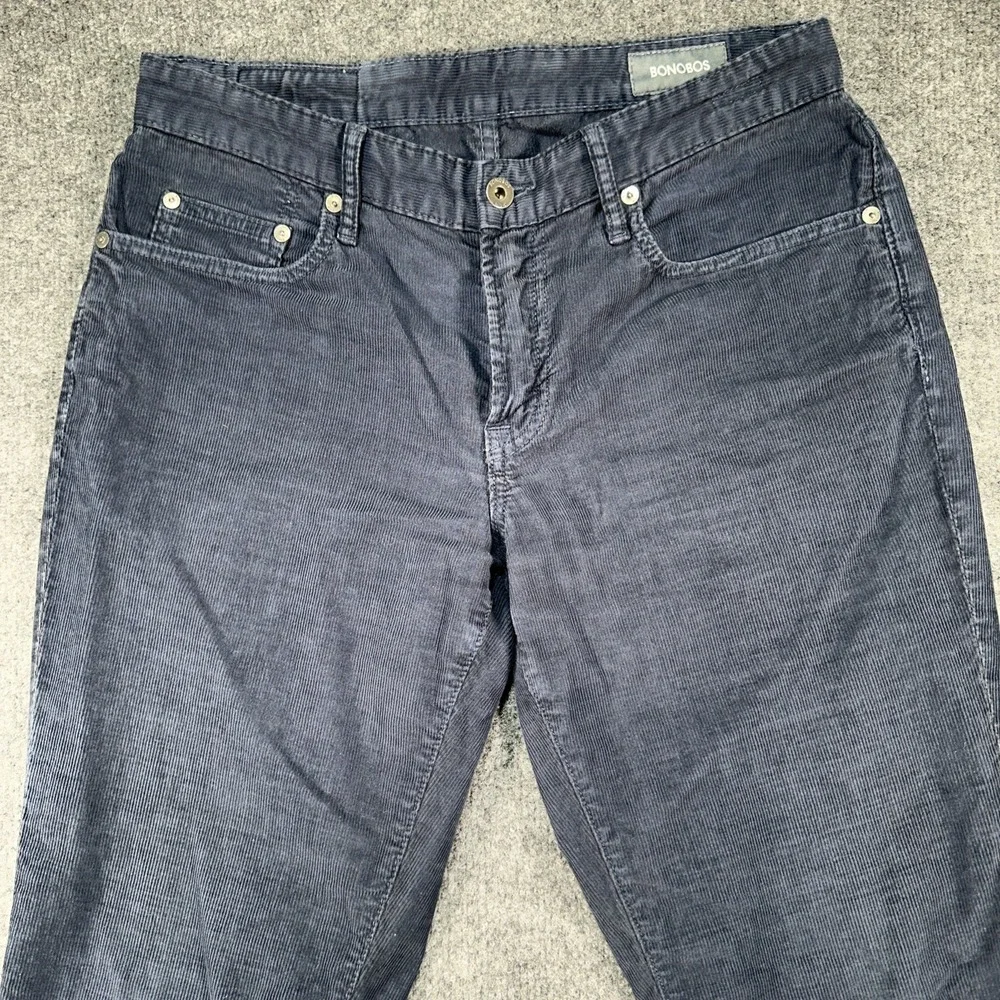 Bonobos Corduroy Pants Men's 30x30 Black Straight Stretch‎ Outdoor Casual Chino